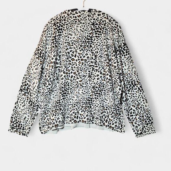 Sanctuary Curve XOXO Leopard Print Wrap Sweater 3X White Pullover Casual NWT - Picture 8 of 12